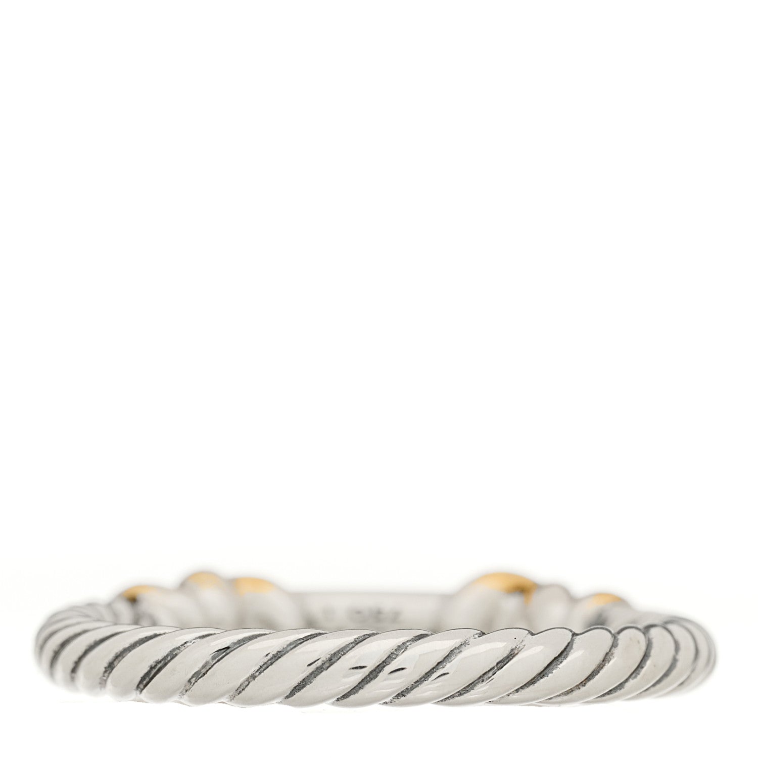 David Yurman Sterling Silver 18K Yellow Gold Diamond Petite Helena Wrap Ring 53 6.25 3 of 4