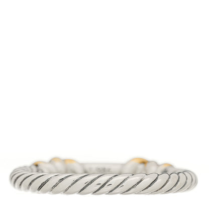 David Yurman Sterling Silver 18K Yellow Gold Diamond Petite Helena Wrap Ring 53 6.25 3 of 4