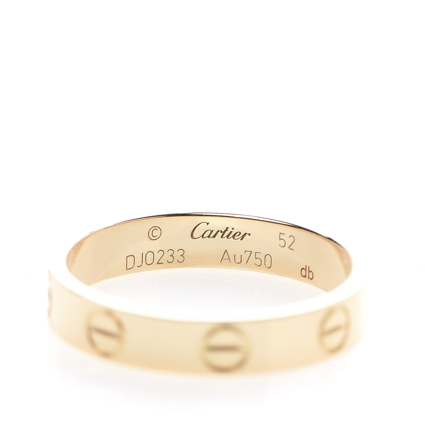 18K Yellow Gold 3.5mm LOVE Wedding Band Ring 53 6.25