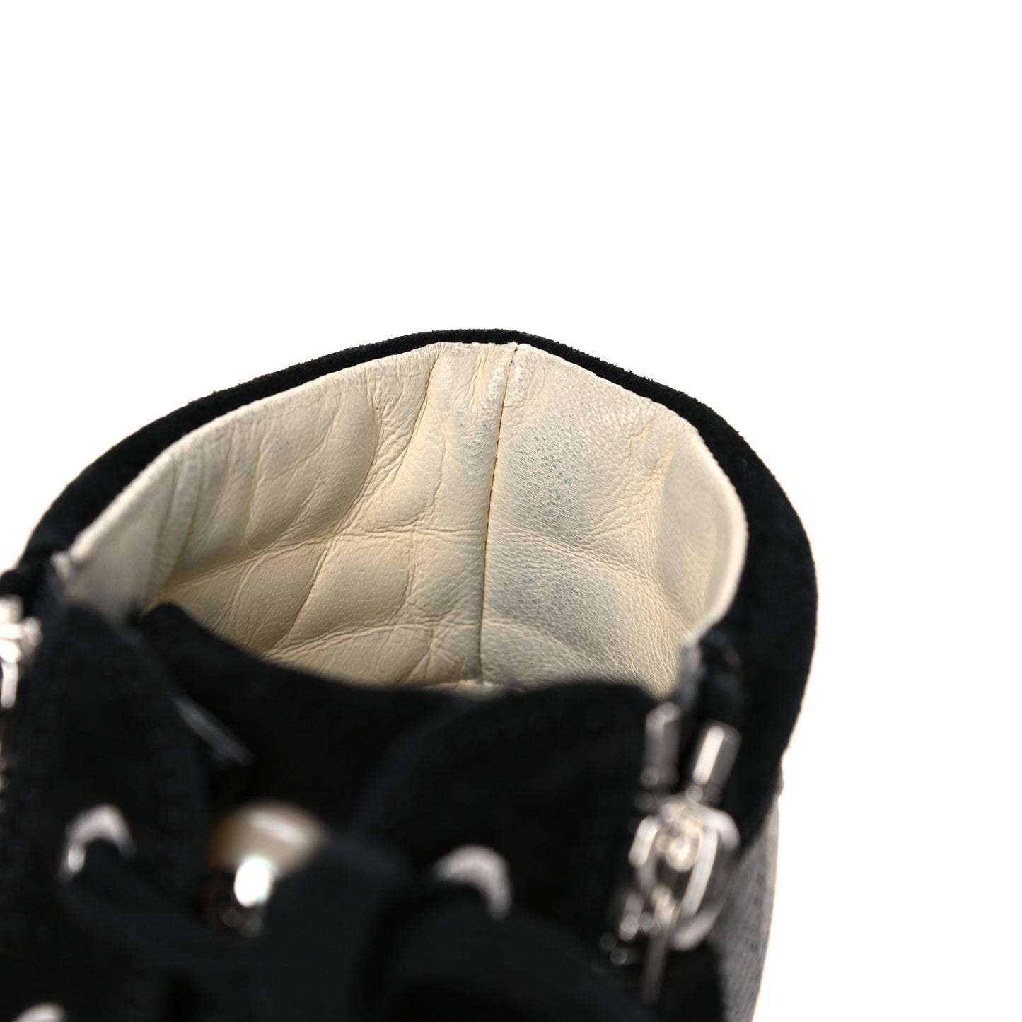 Canvas Suede CC Star Zipped High Top Sneakers 37.5 Black