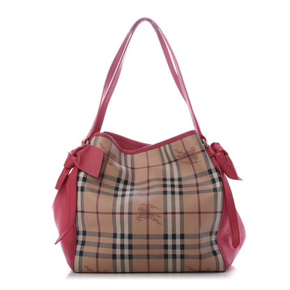 Burberry Haymarket Check Bow Canterbury Tote Pink 1 of 9