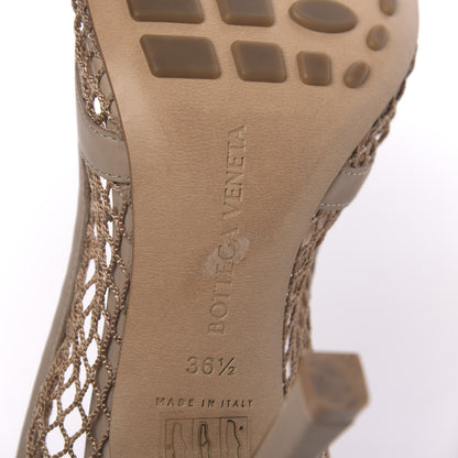 Bottega Veneta Mesh Calfskin Chain Stretch Pumps 36.5 Beige 7 of 8