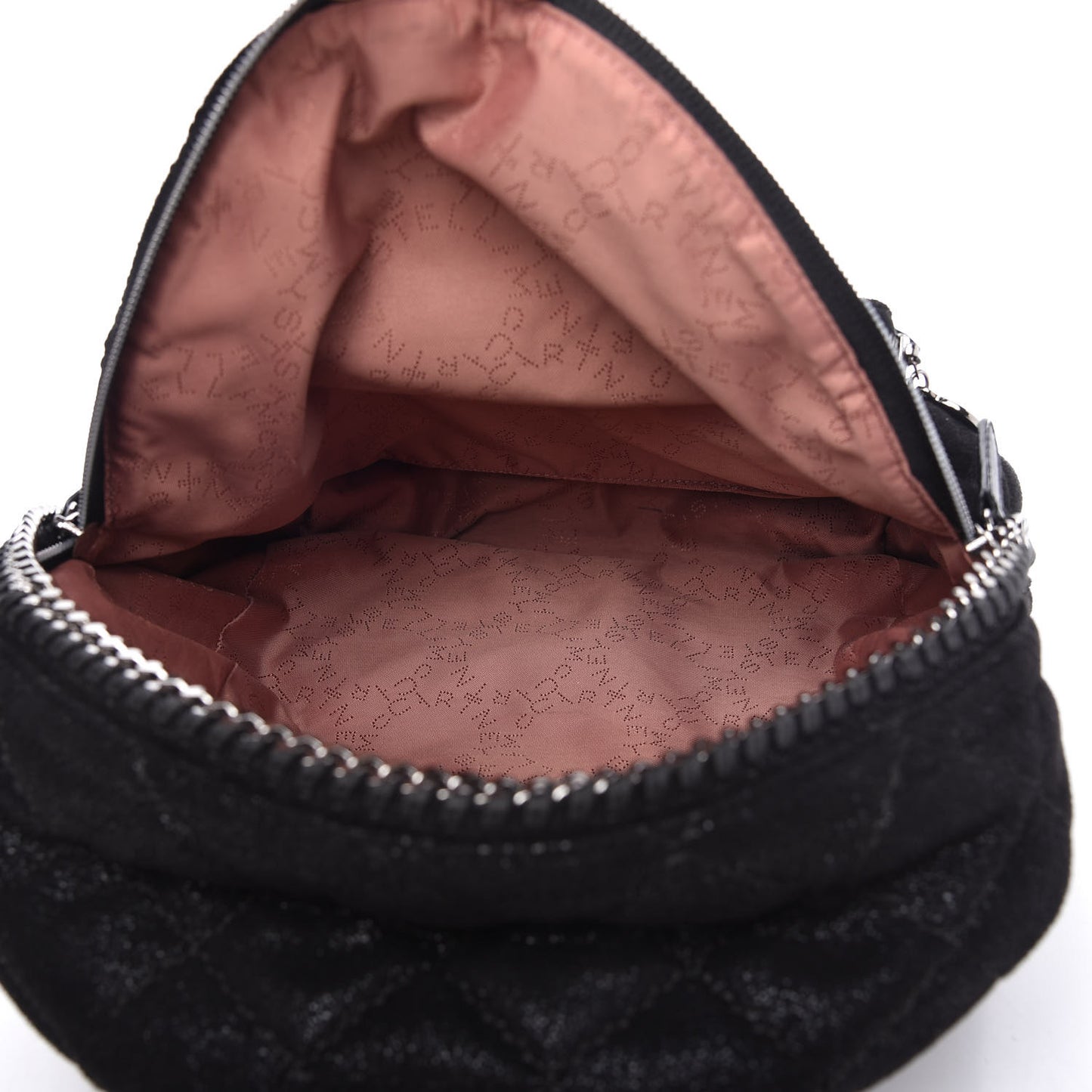 Shaggy Deer Quilted Small Falabella Backpack Black