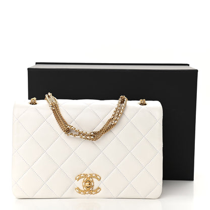 Chanel Lambskin Quilted Chain Flap White 12 of 12