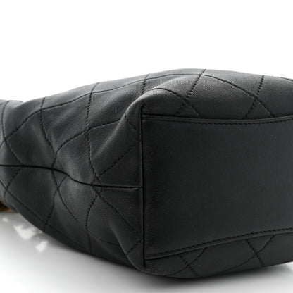 Chanel Lambskin Resin Quilted Small Pearl Samba Bucket Bag Black 9 of 10