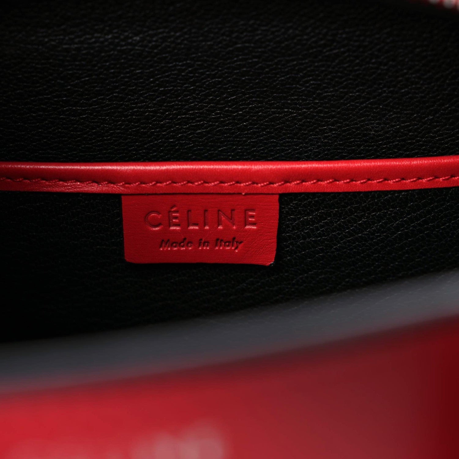 Celine Smooth Calfskin Nano Luggage Red 6 of 18