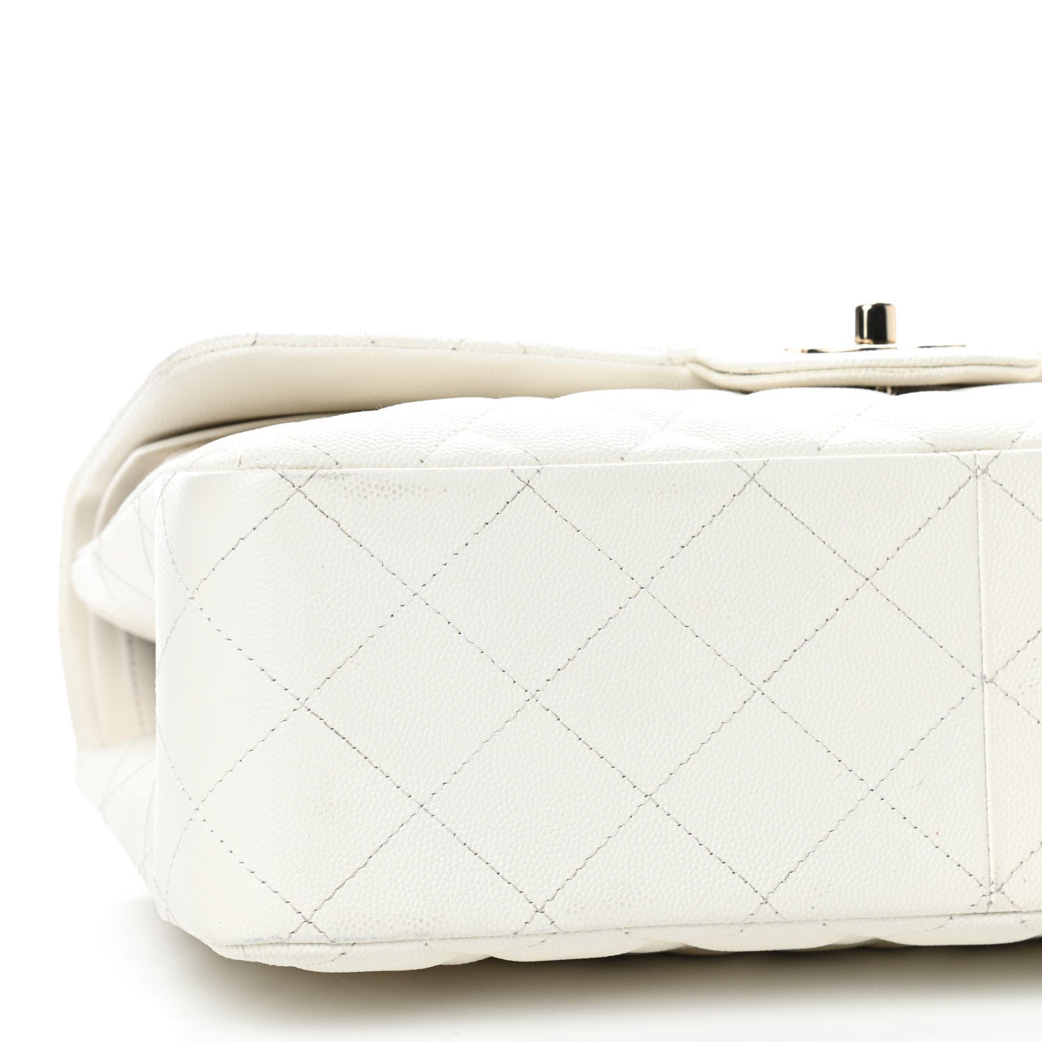Chanel Caviar Quilted Jumbo Double Flap White 6 of 10
