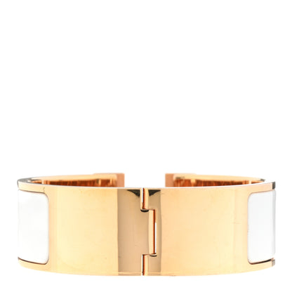 Hermes Enamel Wide Clic Clac H Bracelet PM White 2 of 6