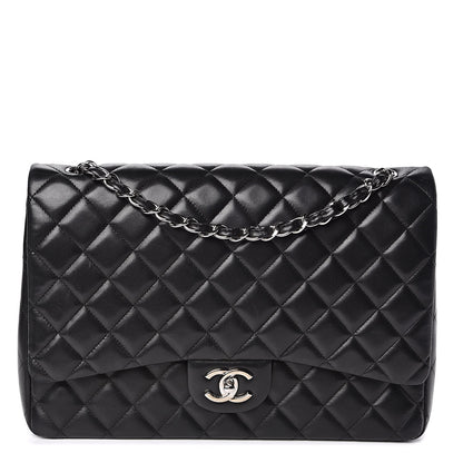 Chanel Lambskin Quilted Maxi Double Flap Black 2 of 15