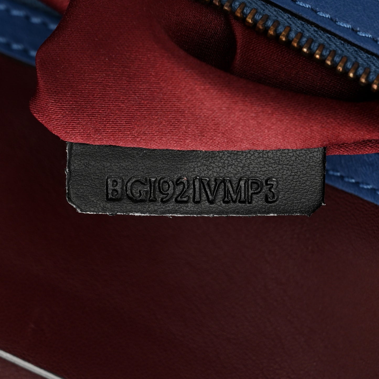 Calfskin Colorblock Mime Single Handle Bag Ruby Marine