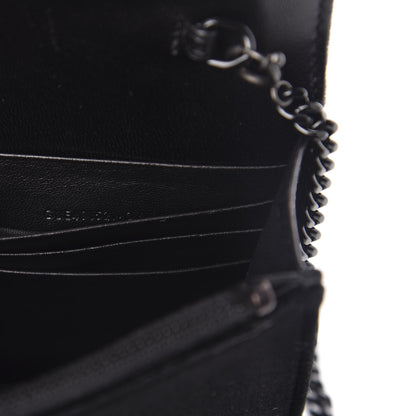 Saint Laurent Velvet Crystal Monogram Kate Tassel Shoulder Bag Black 7 of 12