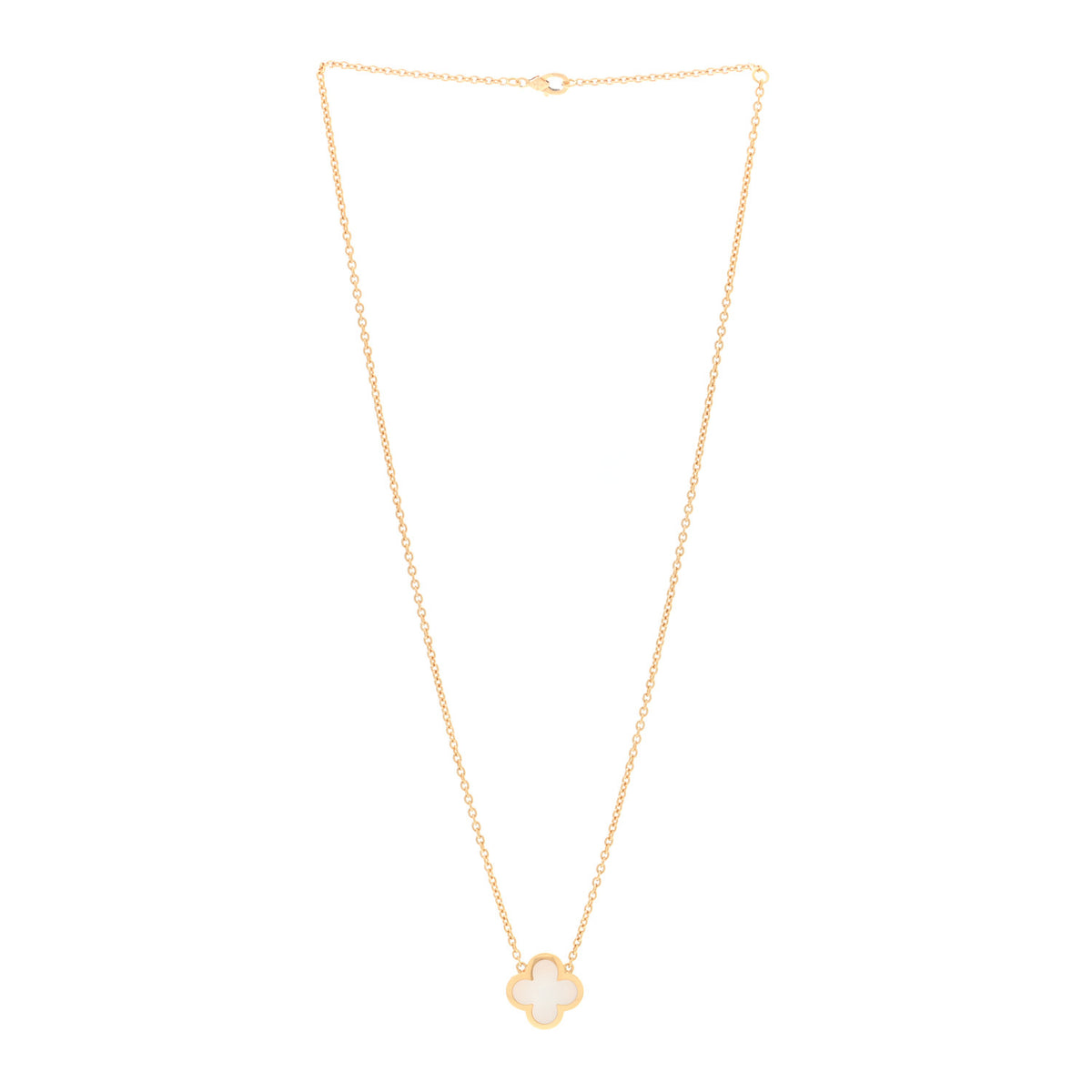 18K Yellow Gold Mother of Pearl Pure Alhambra Pendant Necklace