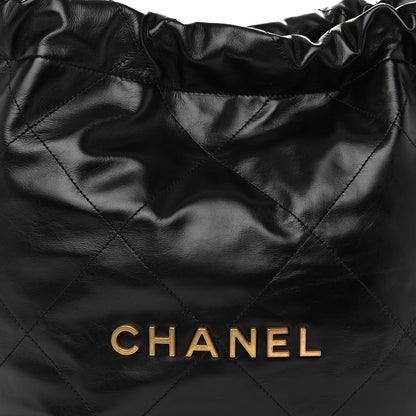 Chanel Shiny Calfskin Quilted Small Chanel 22 Black 9 of 11