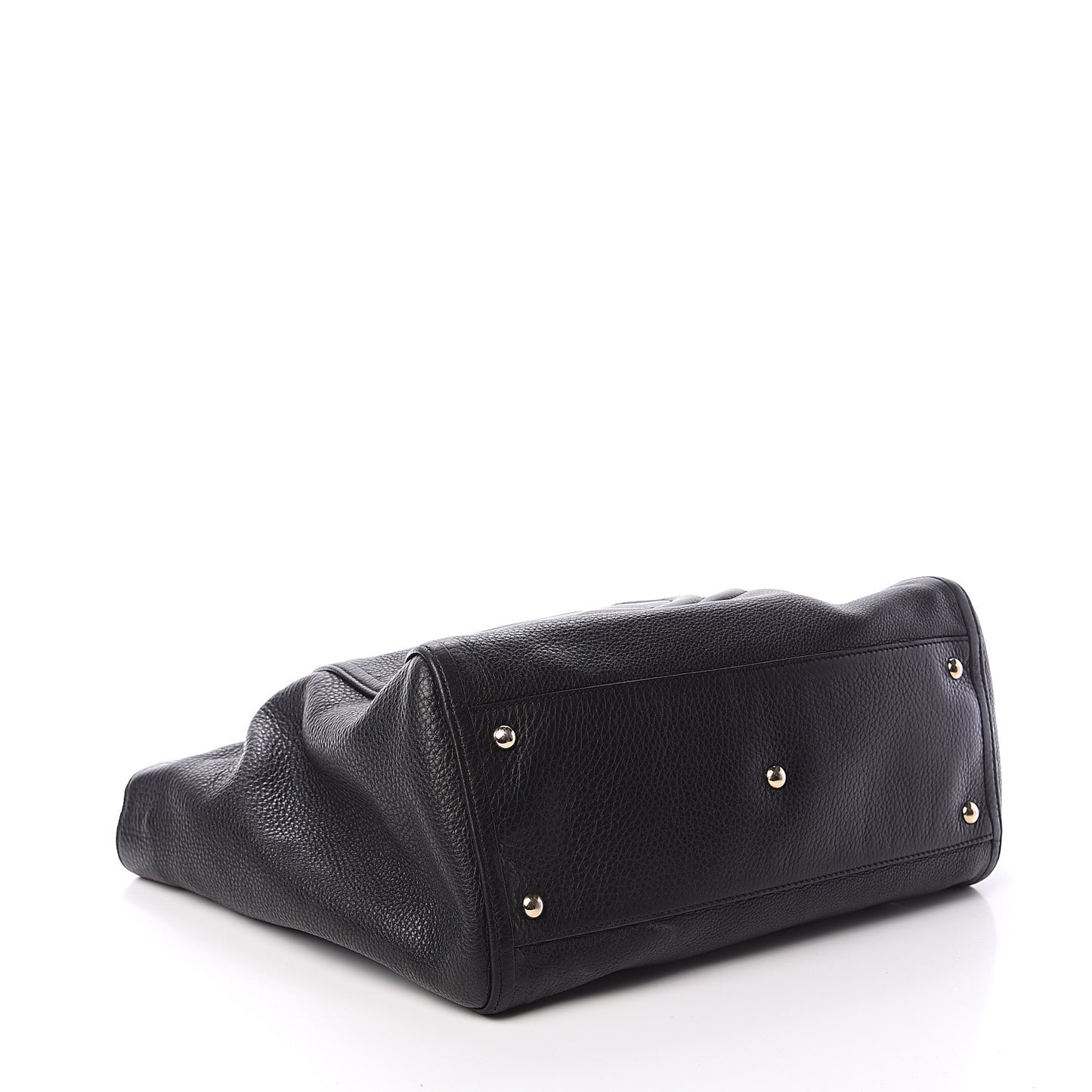 Pebbled Calfskin Medium Soho Shoulder Bag Black