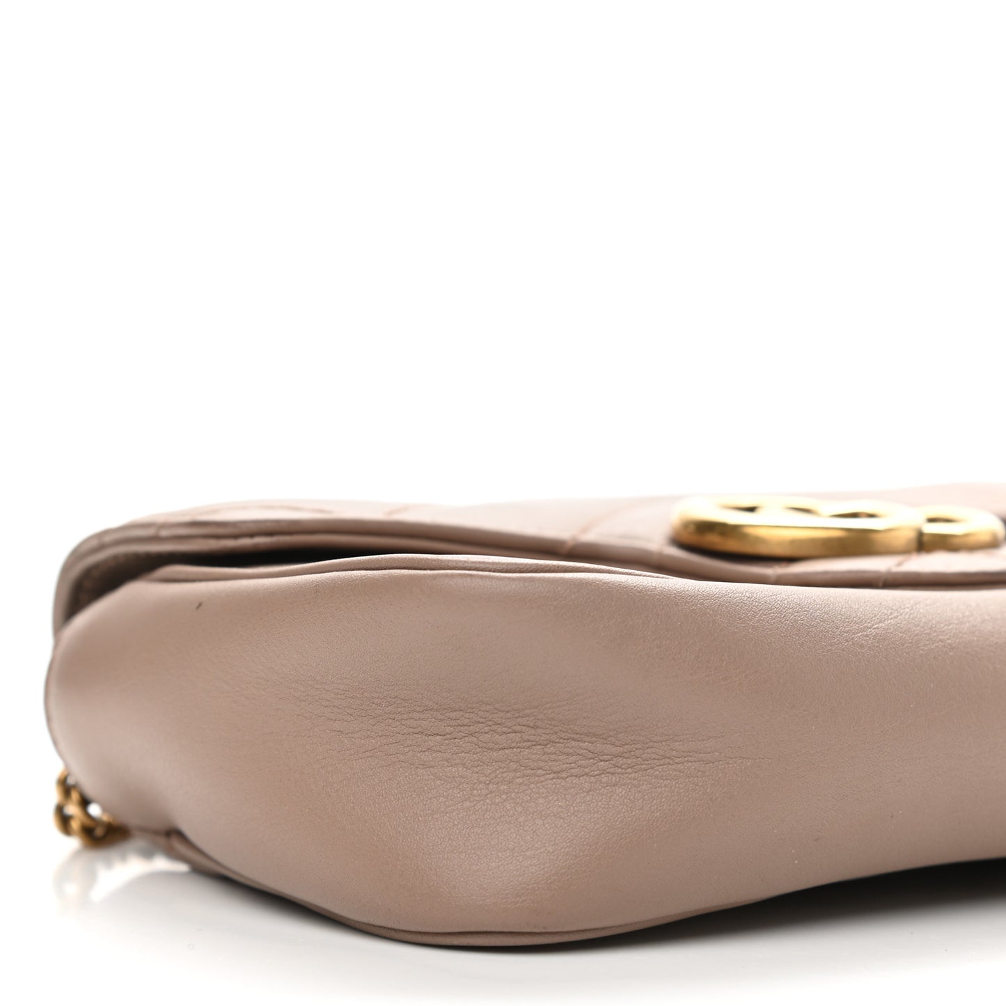 Calfskin Matelasse Super Mini GG Marmont Shoulder Bag Porcelain Rose