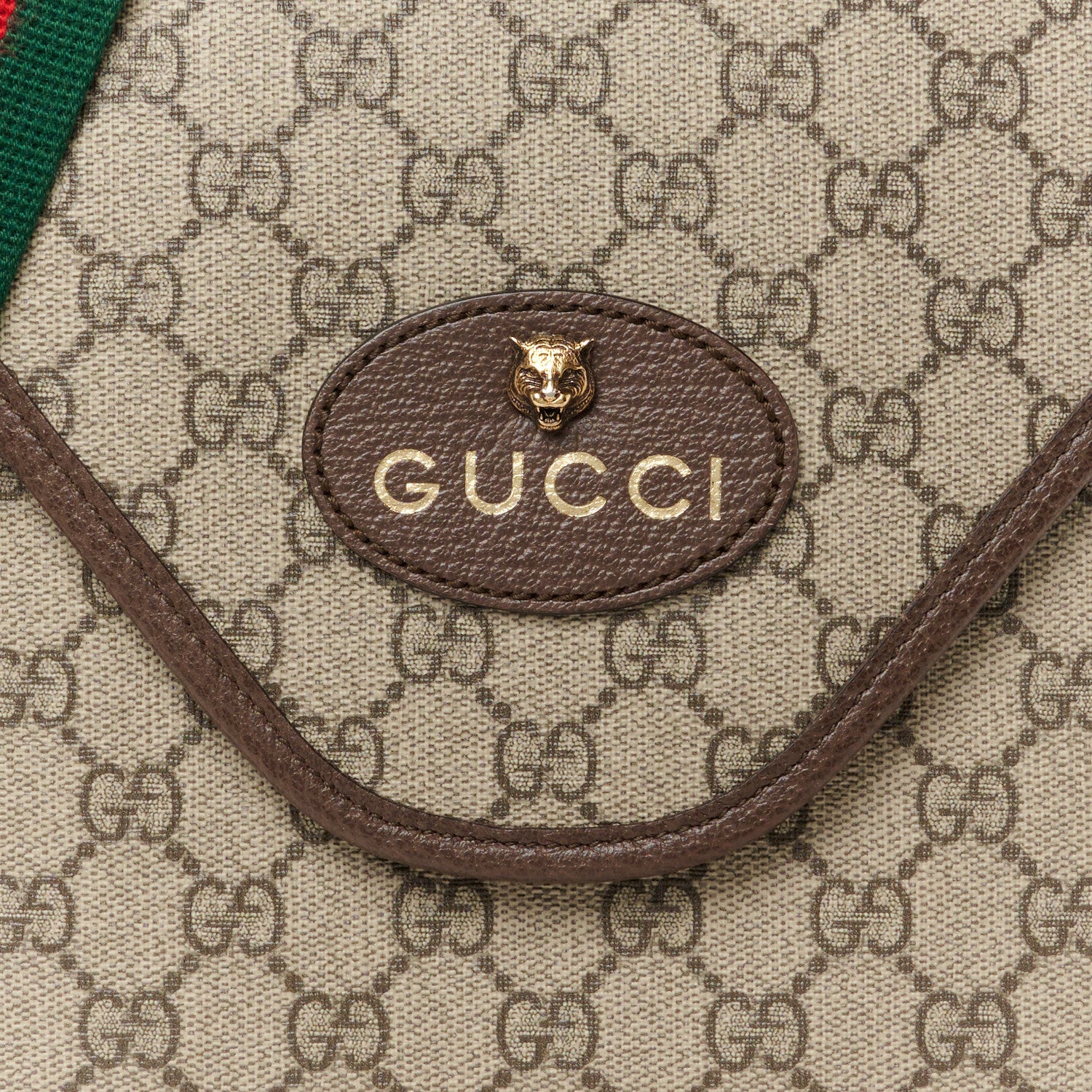 Gucci GG Supreme Monogram Web Medium Neo Vintage Flap Messenger Bag Beige New Acero 9 of 11