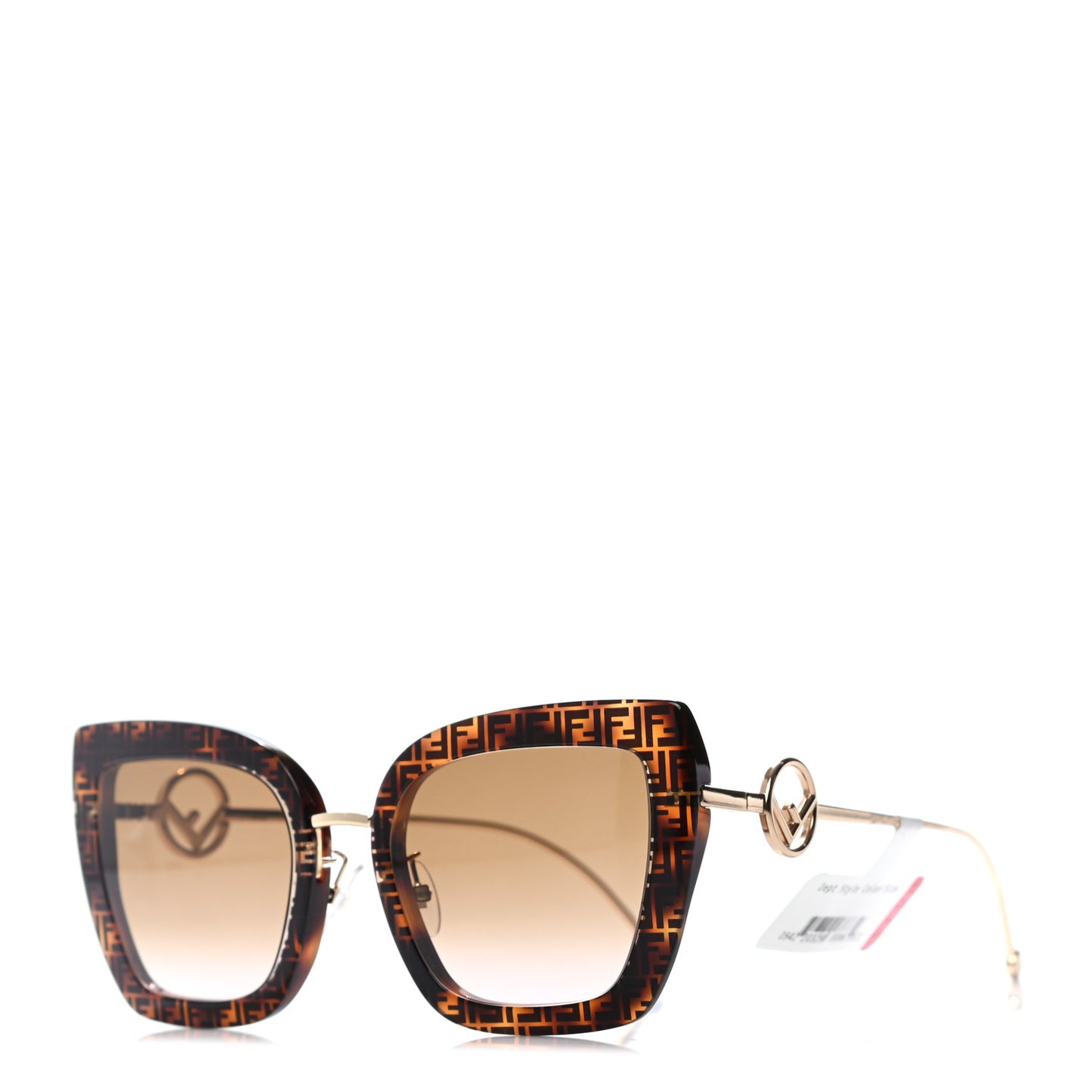 Acetate Metal F is Fendi FF Square Cat Eye Sunglasses FF 0424/F/S Havana