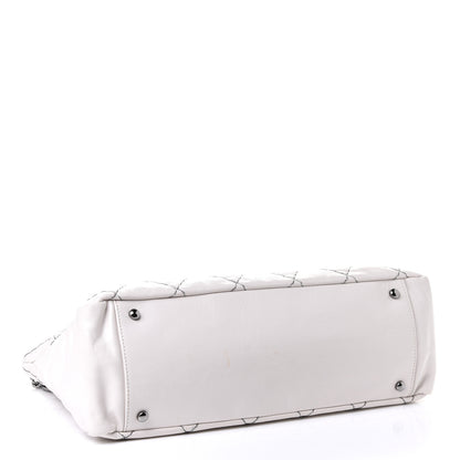 Chanel Glazed Goatskin Double Contrast Stitch Hobo Dark White 3 of 4