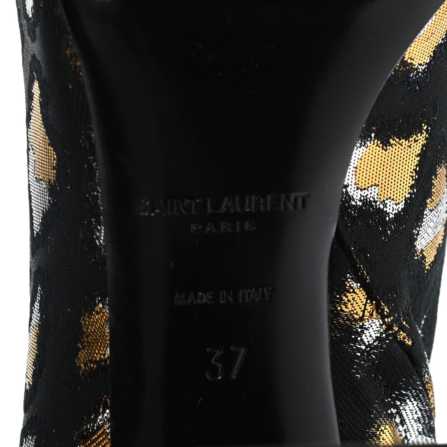 Saint Laurent Jacquard Leopard Loulou Ankle Boots 37 Oro 6 of 8