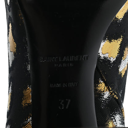 Saint Laurent Jacquard Leopard Loulou Ankle Boots 37 Oro 6 of 8