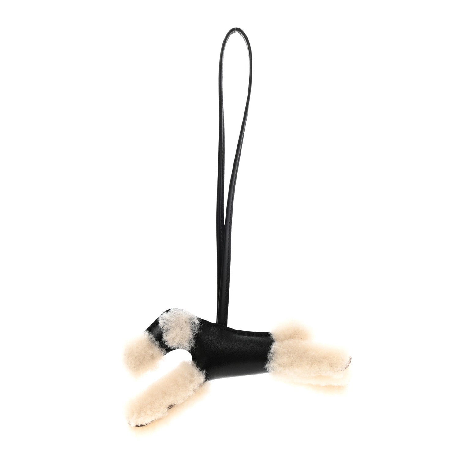 Hermes Milo Lambskin Shearling Budy Charm Black 1 of 4