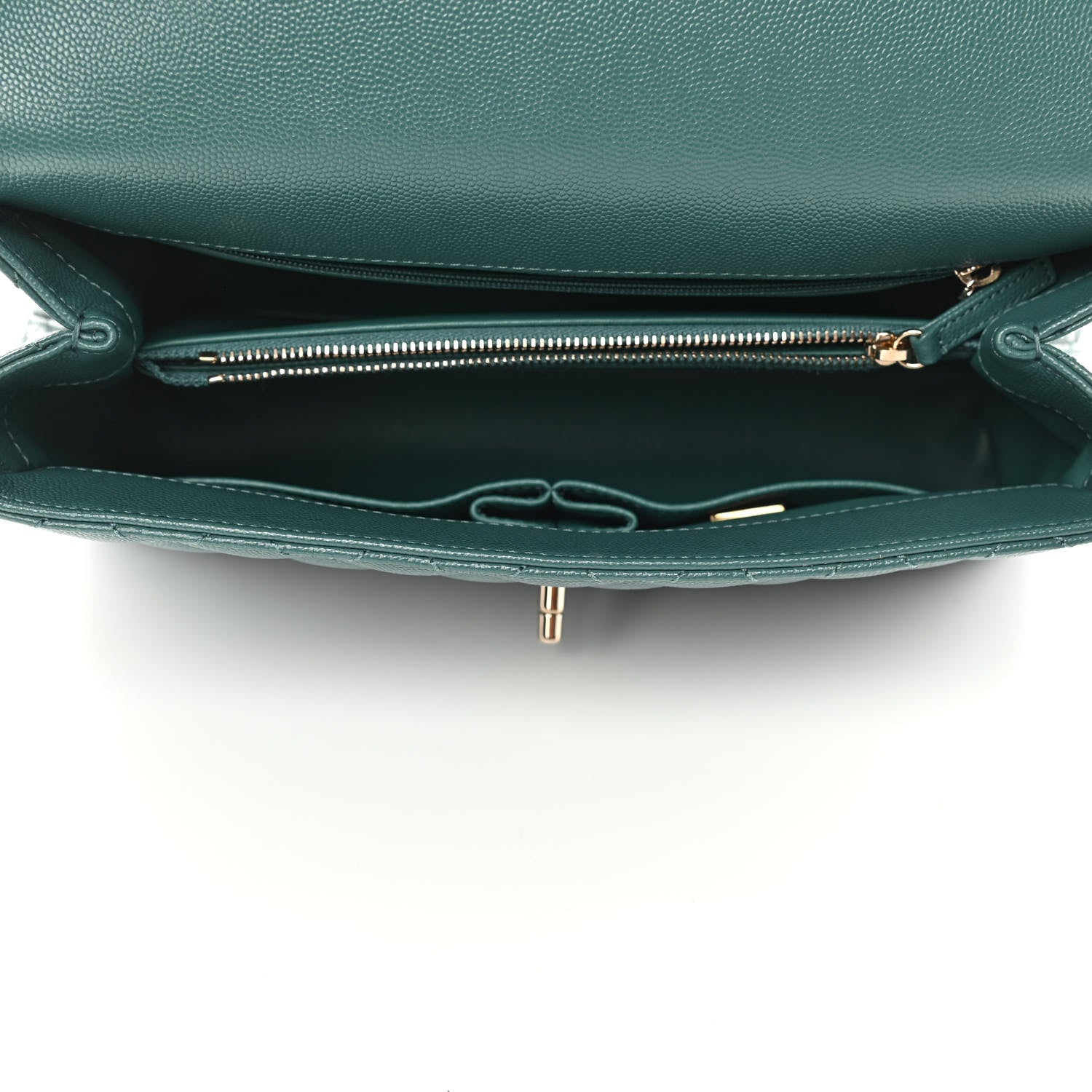 Chanel Caviar Quilted Small Coco Handle Flap Green 4 of 4