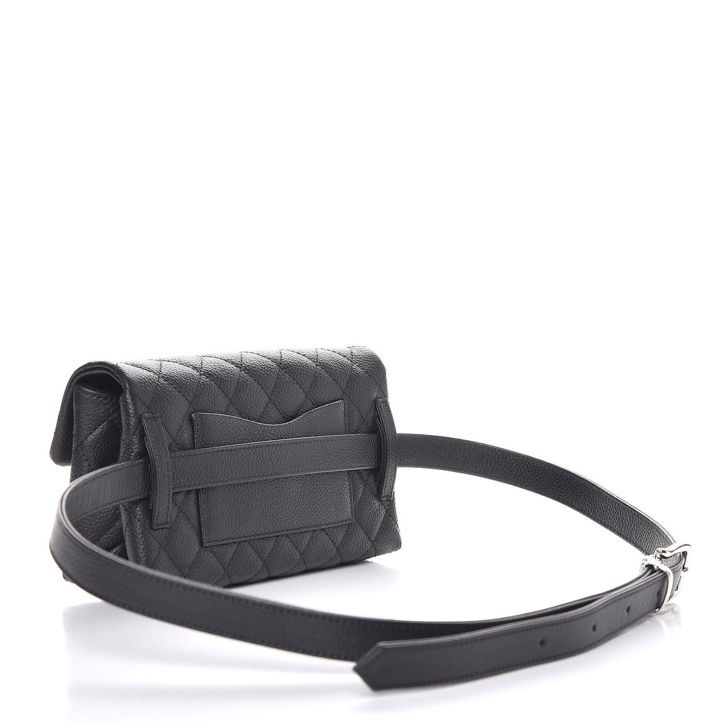 Grained Calfskin Quilted 2.55 Reissue Flap Belt Bag Clutch Black