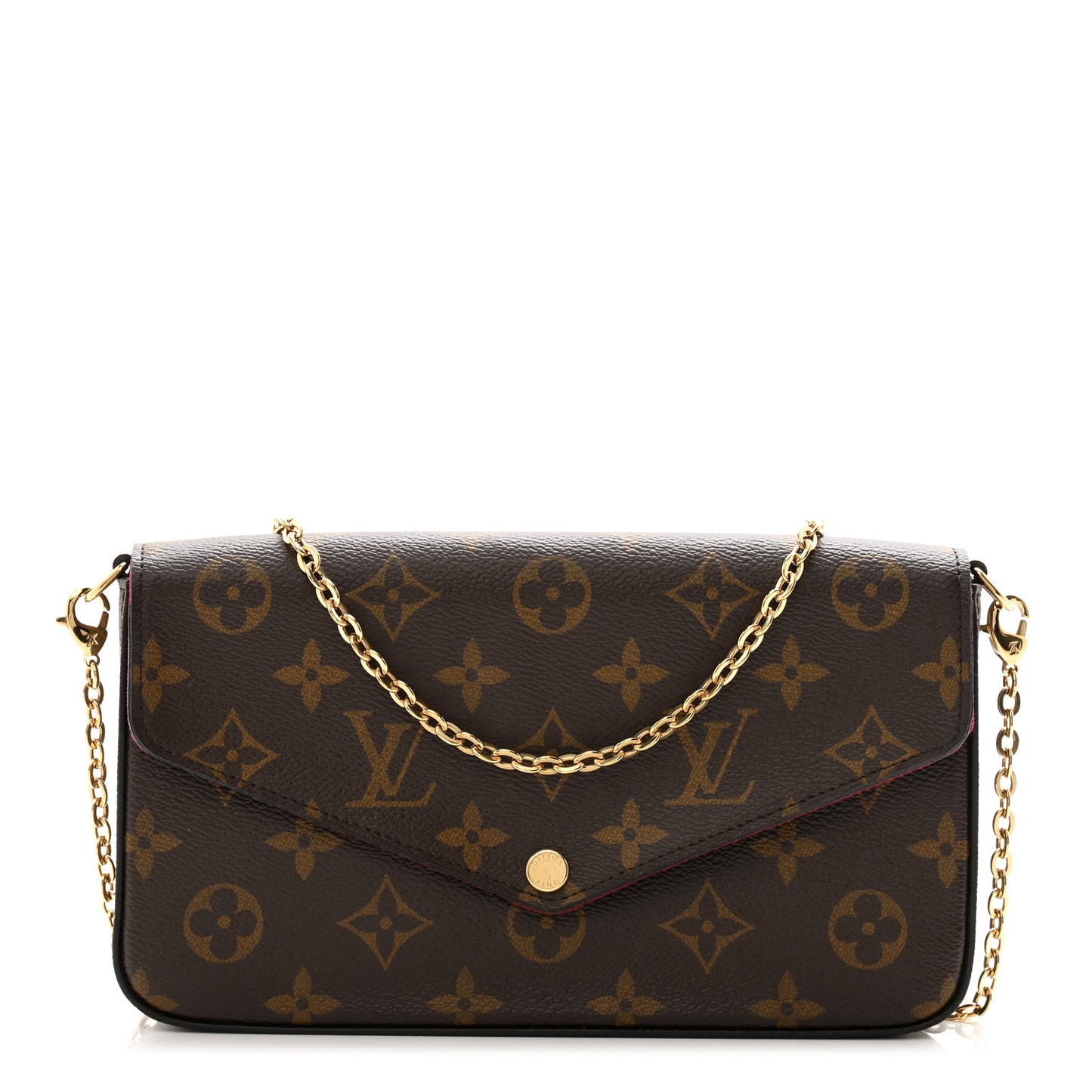 Monogram Pochette Felicie Chain Wallet Fuchsia
