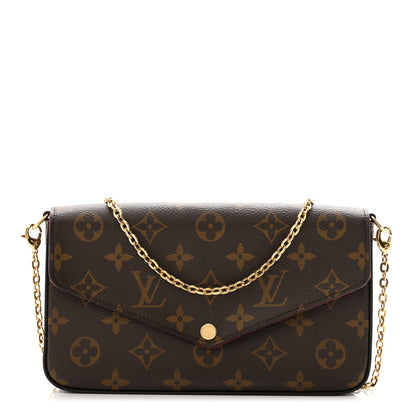 Louis Vuitton Monogram Pochette Felicie Chain Wallet Fuchsia 1 of 12