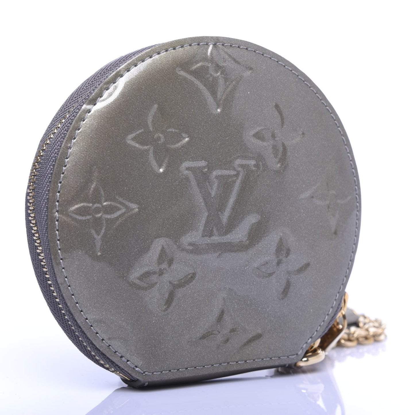 Vernis Animania Coq Rooster Round Coin Purse Gris Art Deco