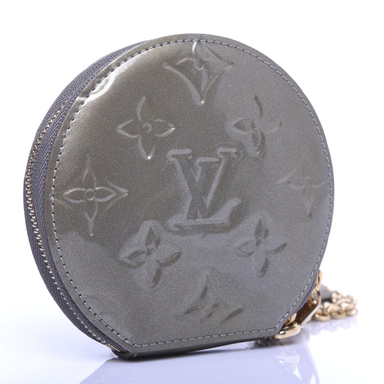 Louis Vuitton Vernis Animania Coq Rooster Round Coin Purse Gris Art Deco 3 of 7