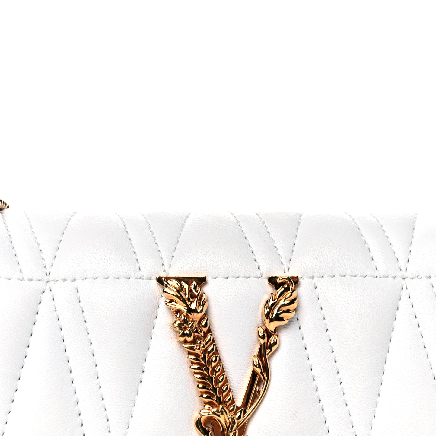 Nappa Quilted Virtus Evening Bag White
