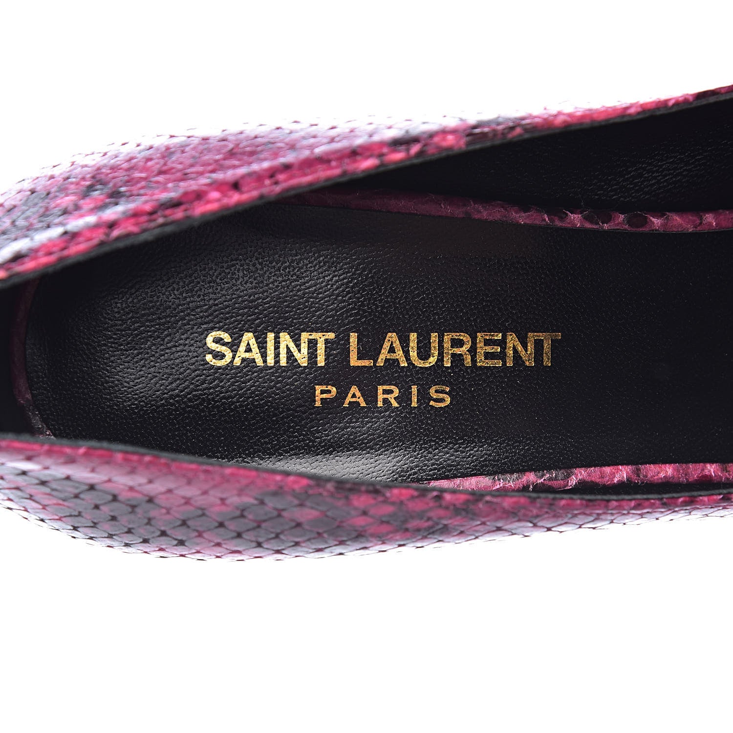 Saint Laurent Python Calfskin Embossed Classic Paris 105 Pumps 39 Fuchsia 6 of 11