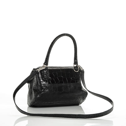 Givenchy Calfskin Crocodile Embossed Small Pandora Black 3 of 7