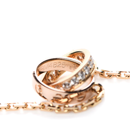 Cartier 18K Pink Gold Diamond Interlocking LOVE Necklace 6 of 6