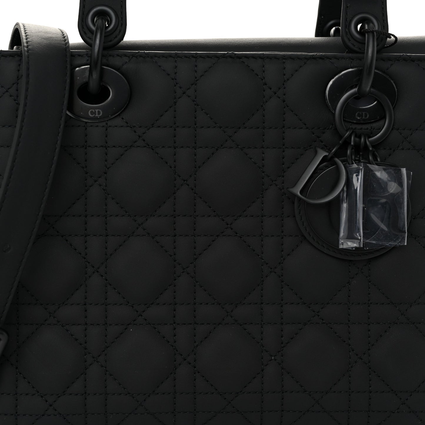 Ultra Matte Calfskin Cannage Medium Lady Dior Black