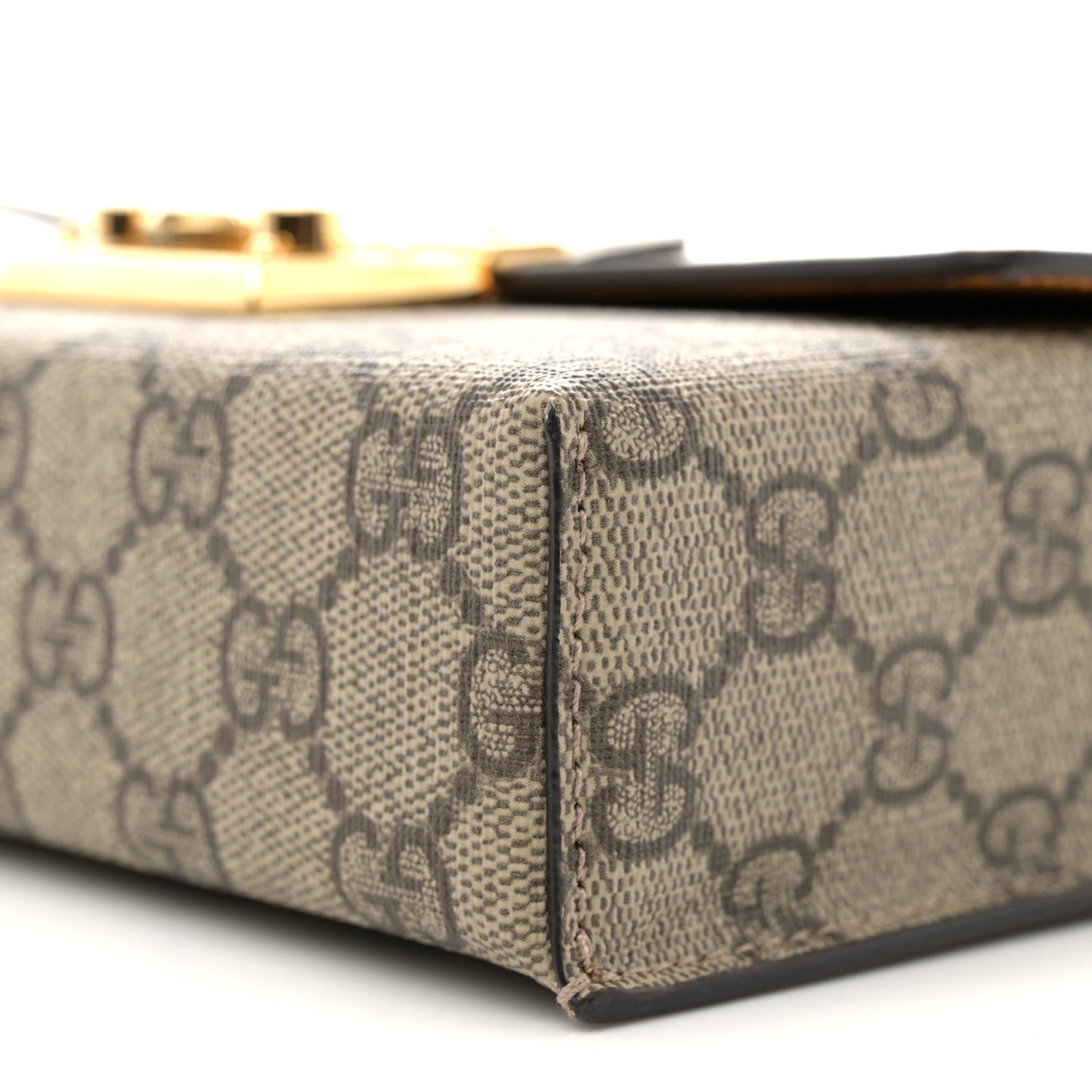 GG Supreme Monogram New Sakai Calfskin Mini Padlock Top Handle Shoulder Bag Beige Ebony Mystic White Sun Oil
