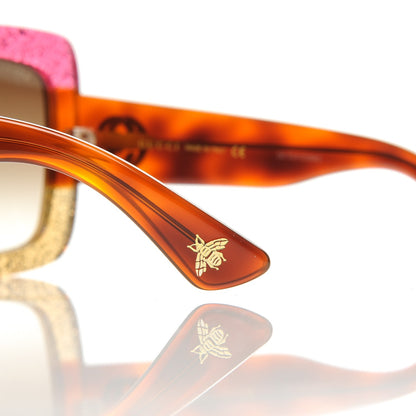 Gucci Square Frame GG0083S Sunglasses Glitter Pink Multi 4 of 7