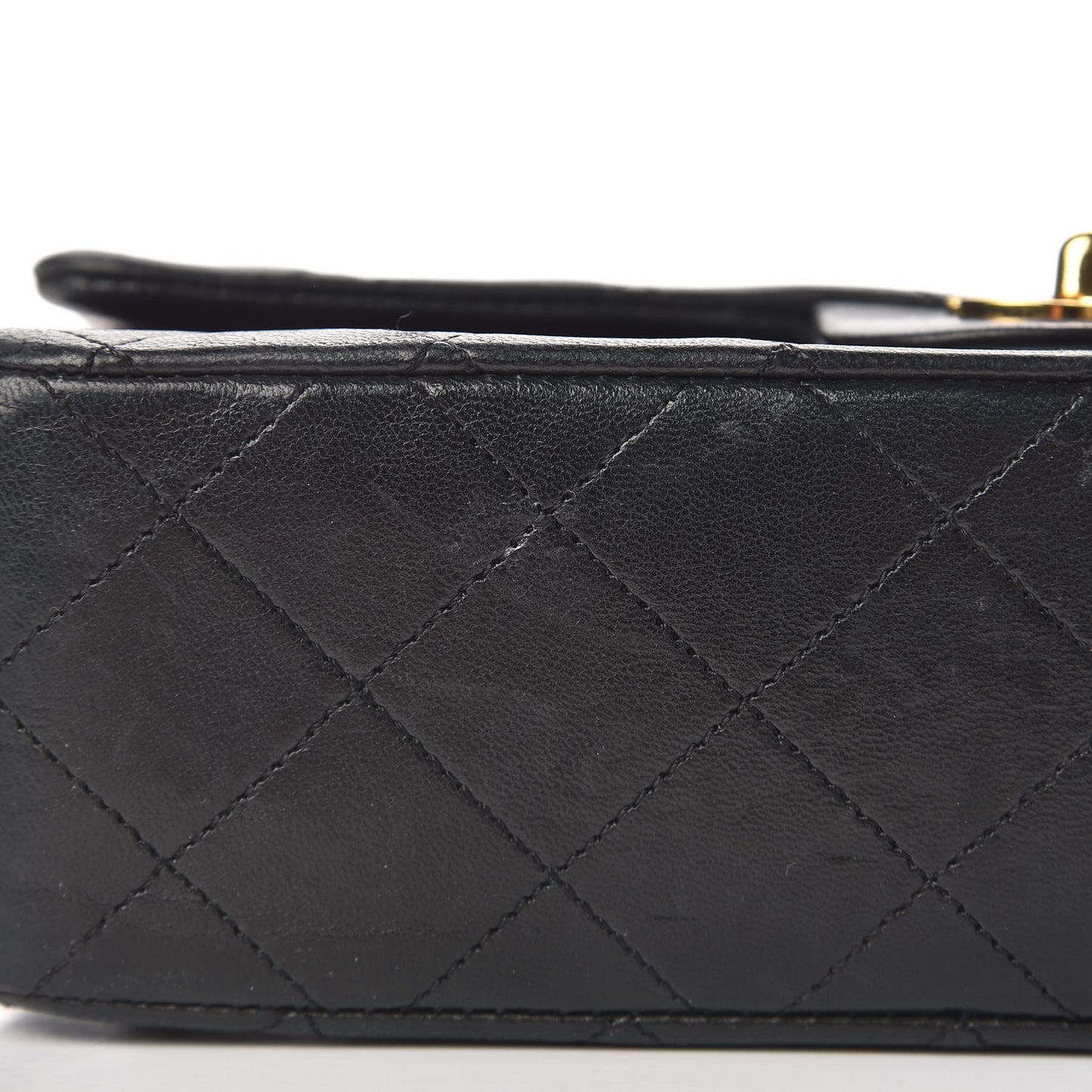 Lambskin Quilted Small Double Flap Black