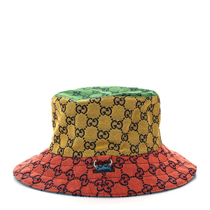 Gucci Monogram Multicolor Reversible Bucket Hat Yellow Multicolor 4 of 10