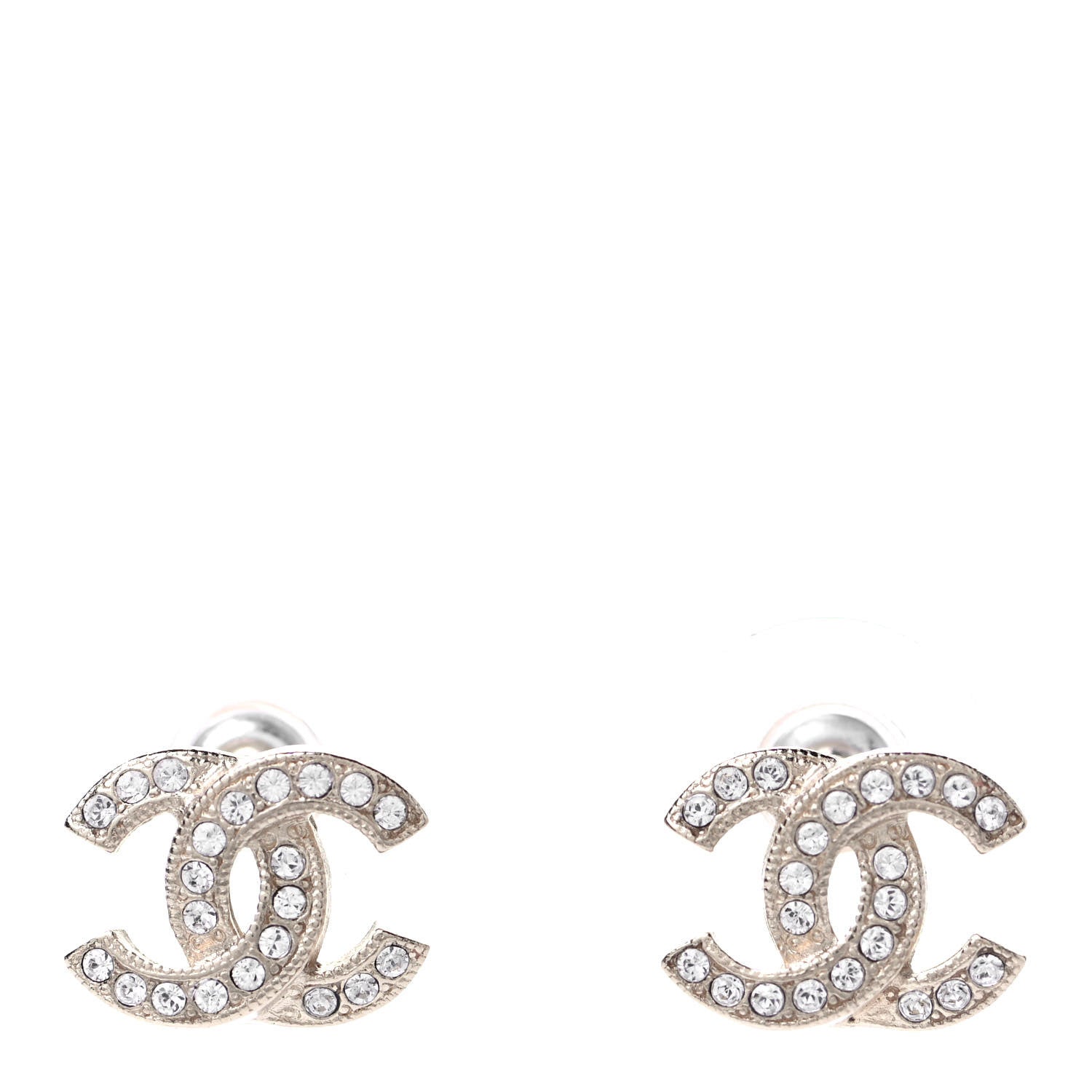 Chanel Crystal CC Earrings Light Gold 1 of 5