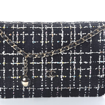 Chanel Tweed Wallet On Chain WOC Black 11 of 12