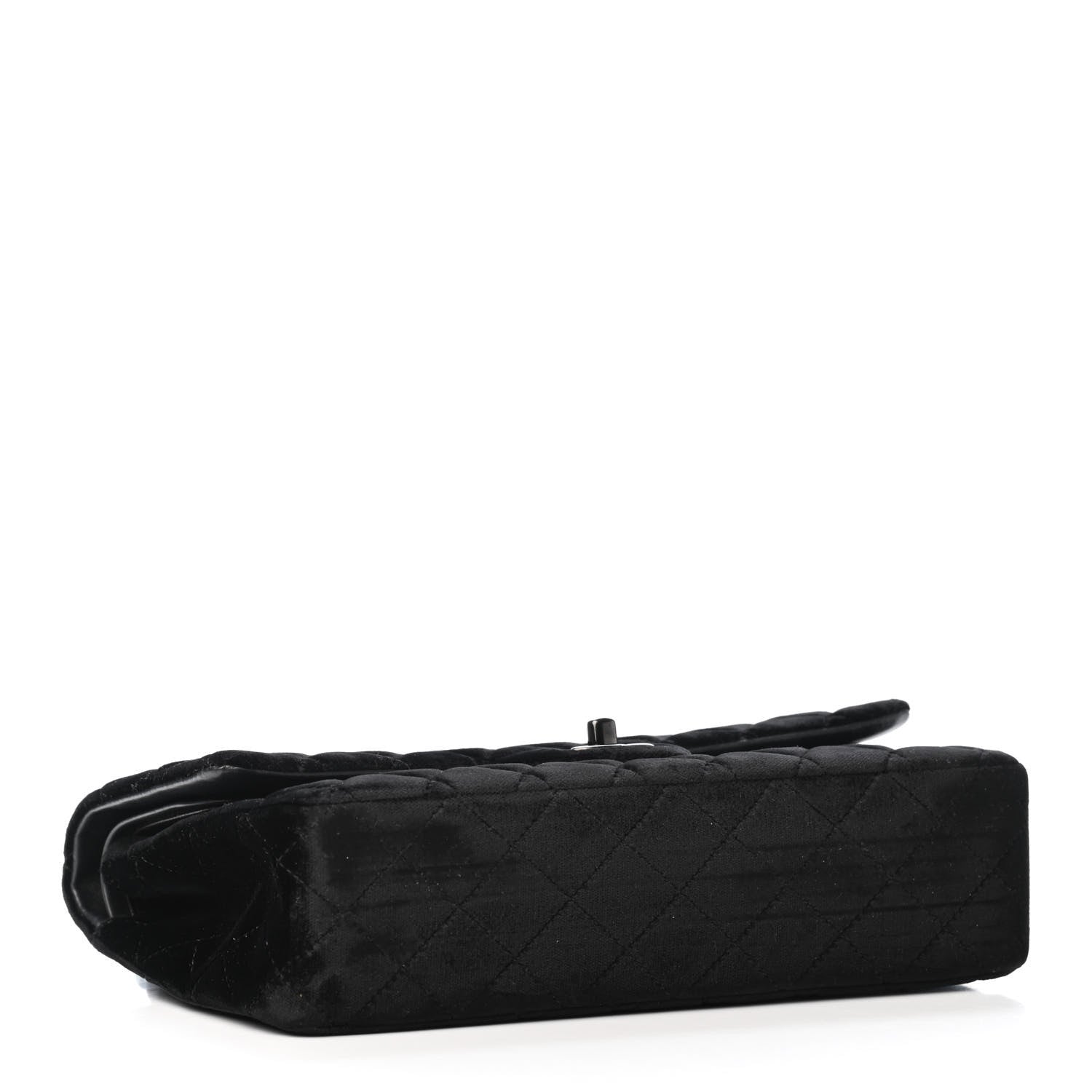 Chanel Velvet Quilted Medium Double Flap So Black 4 of 9