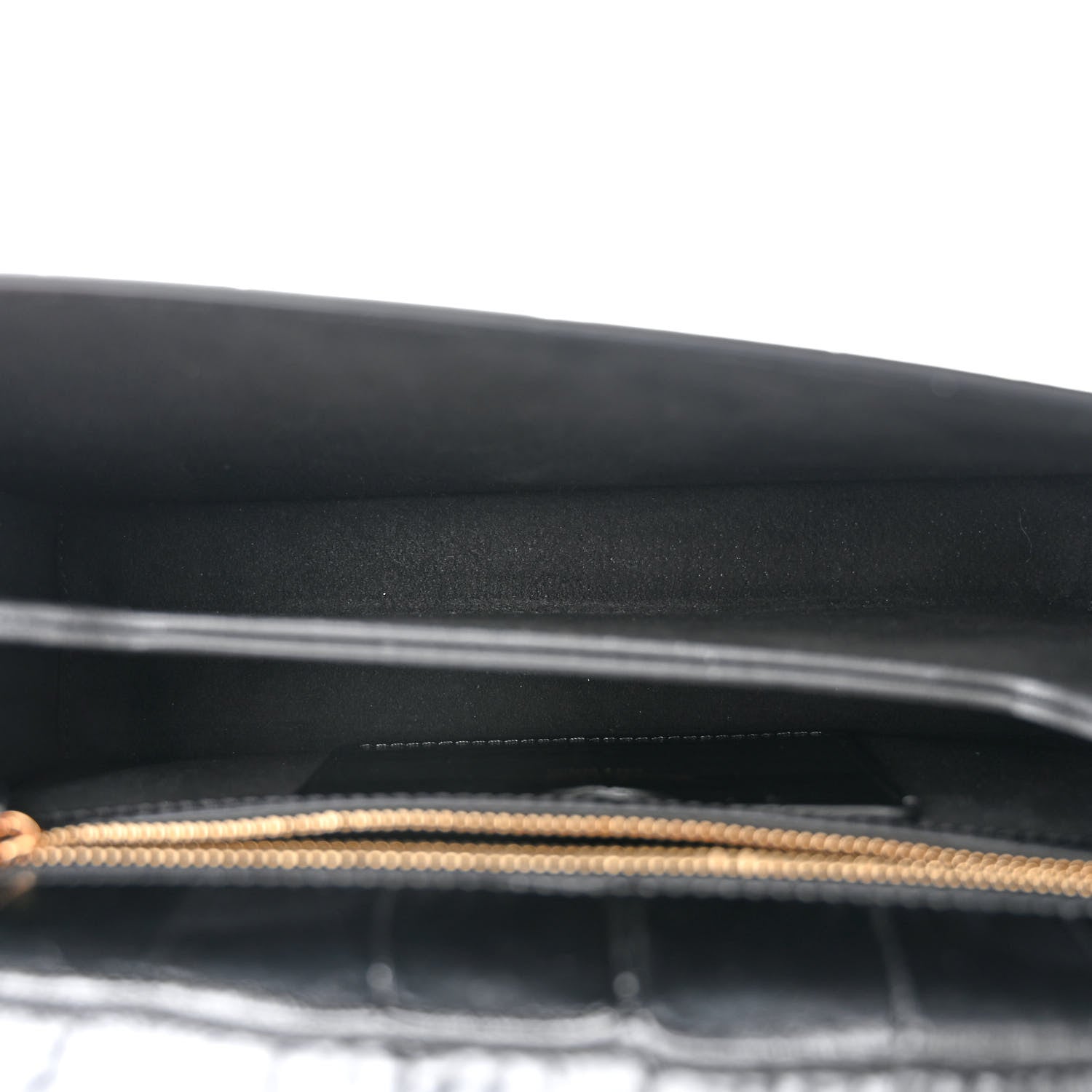 Alexander McQueen Shiny Crocodile Embossed Jeweled Satchel Black 5 of 9