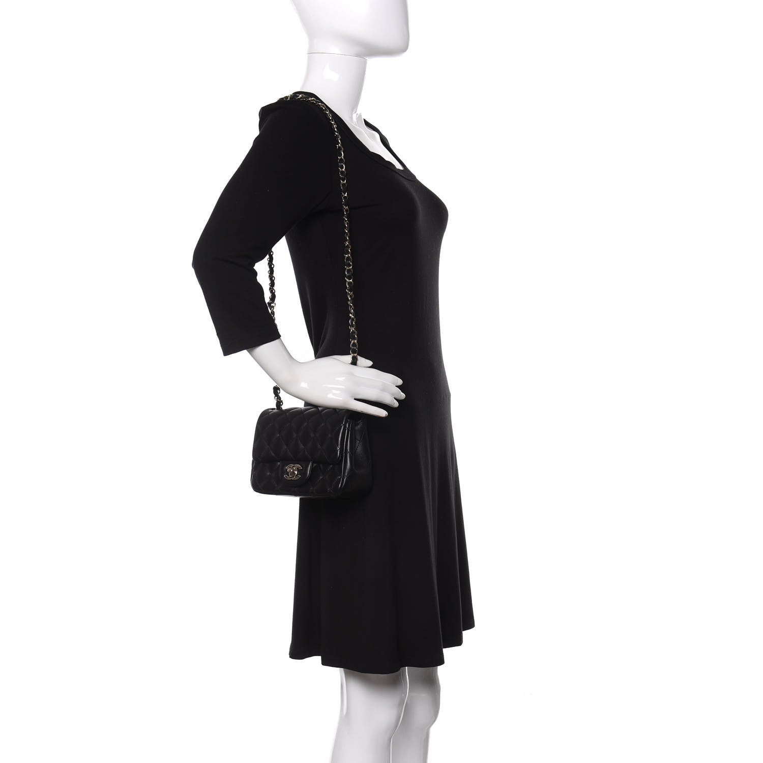 Chanel Lambskin Quilted Mini Square Flap Black 2 of 11