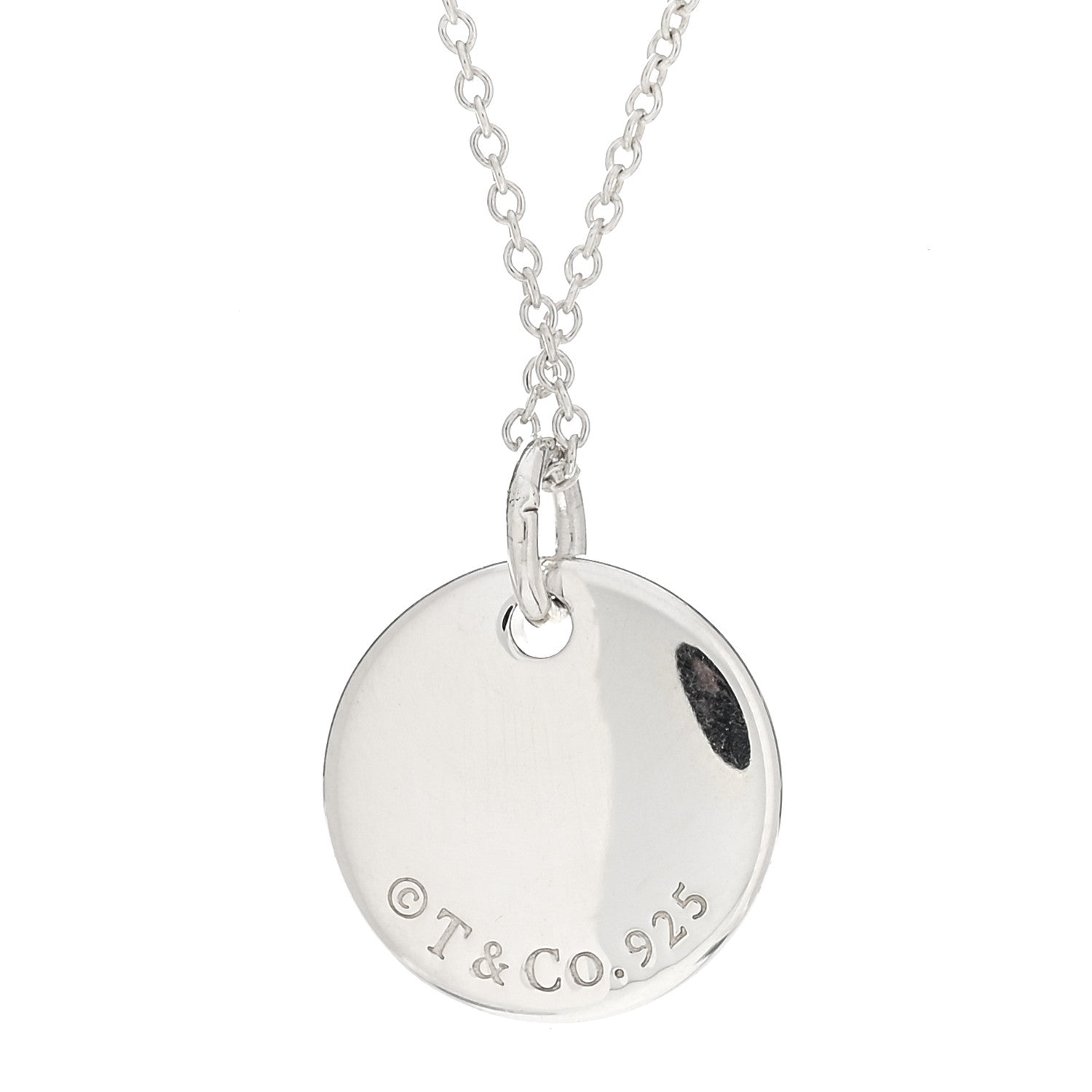 Tiffany Sterling Silver Letter R Round Pendant Necklace 4 of 4