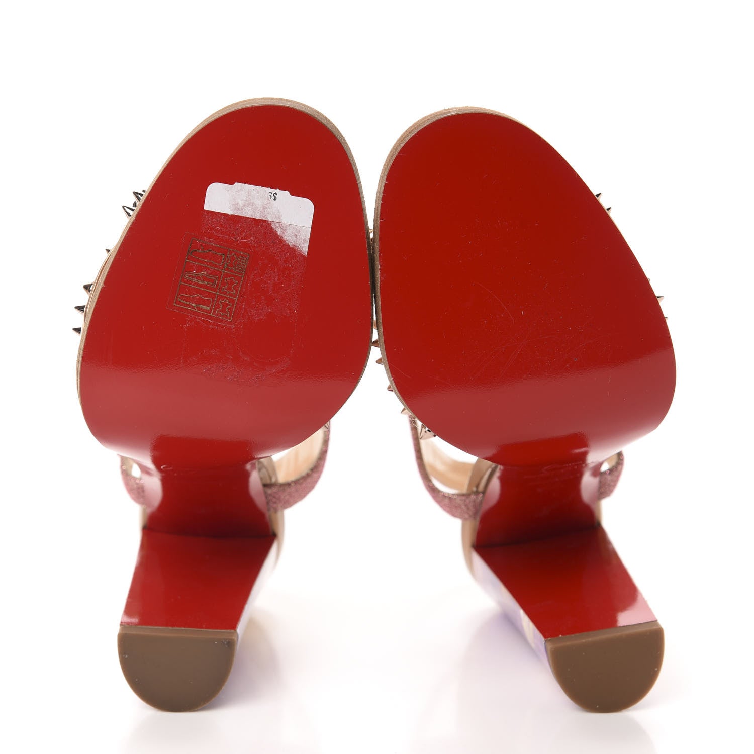 Christian Louboutin Patent Glitter Tisse Miss Roma 100 Sandals 38 Version Poudre 6 of 11