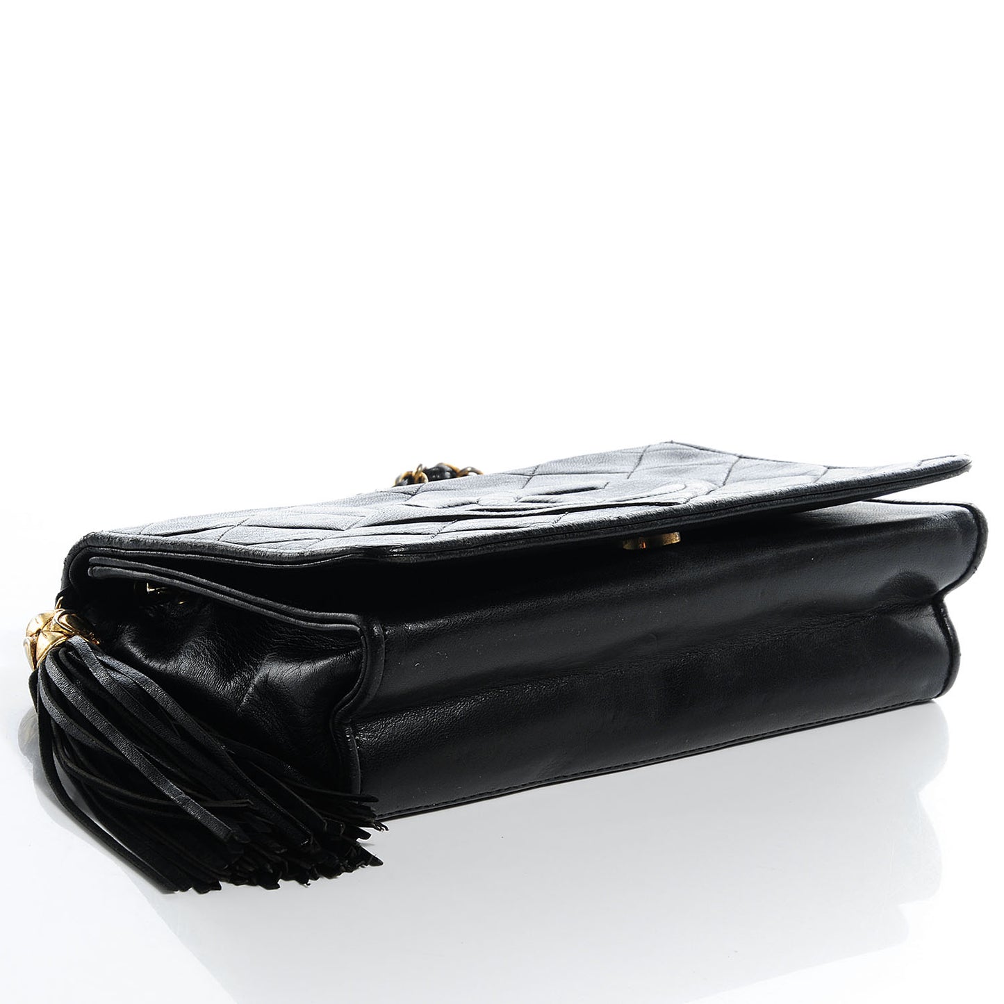 Lambskin Small Tassel Single Flap Black