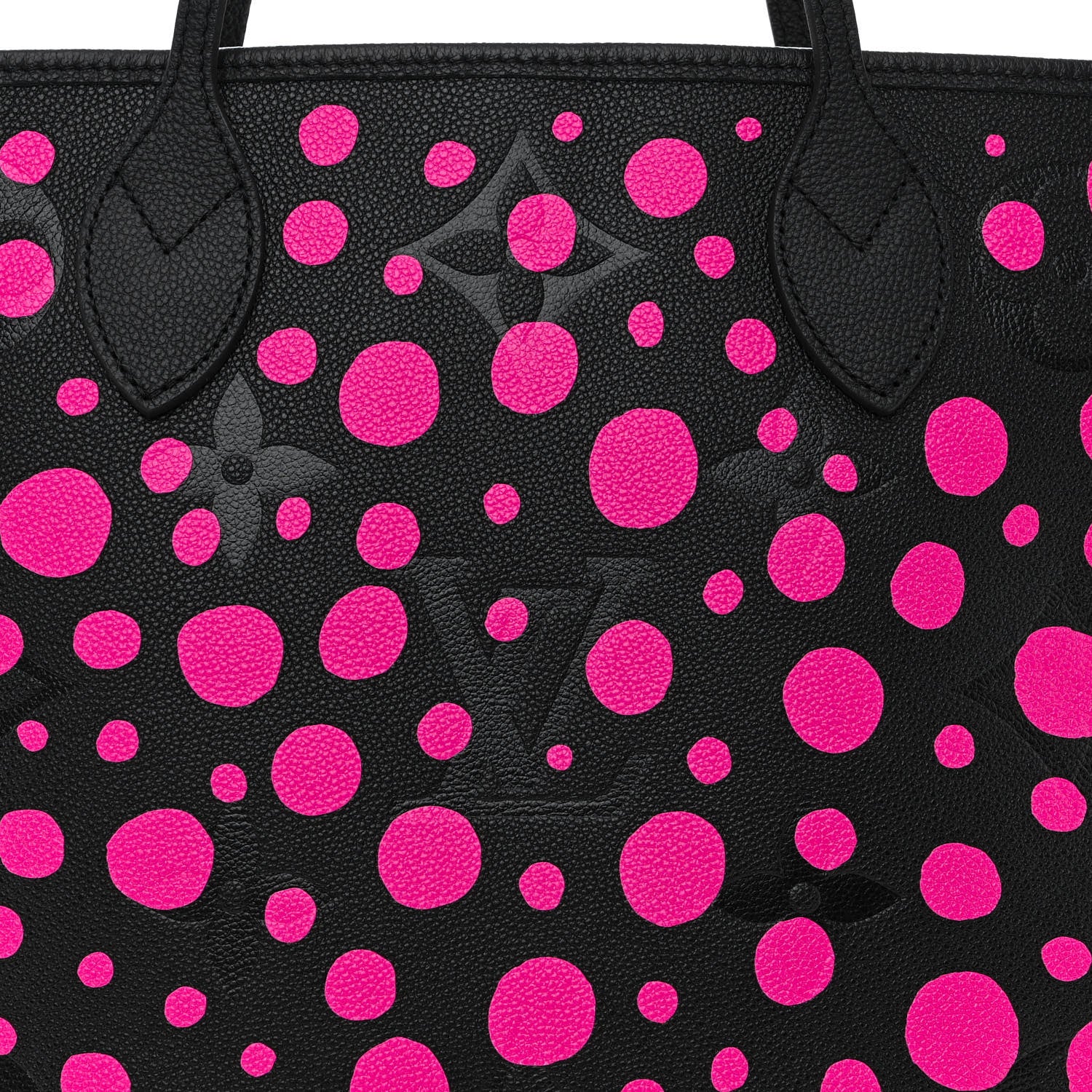 Louis Vuitton LV X YK Empreinte Infinity Dots Neverfull MM Black Fuchsia 9 of 12