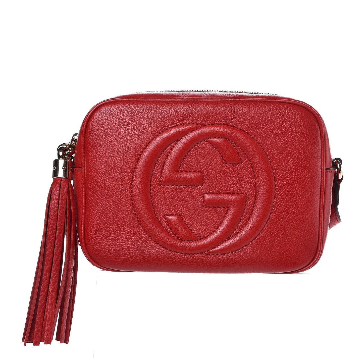 Pebbled Calfskin Small Soho Disco Bag Tabasco Red